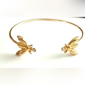 Inspirational Jewelry - You Can Do It - Bee Bangle Cuff - Animal Themed Bracelet